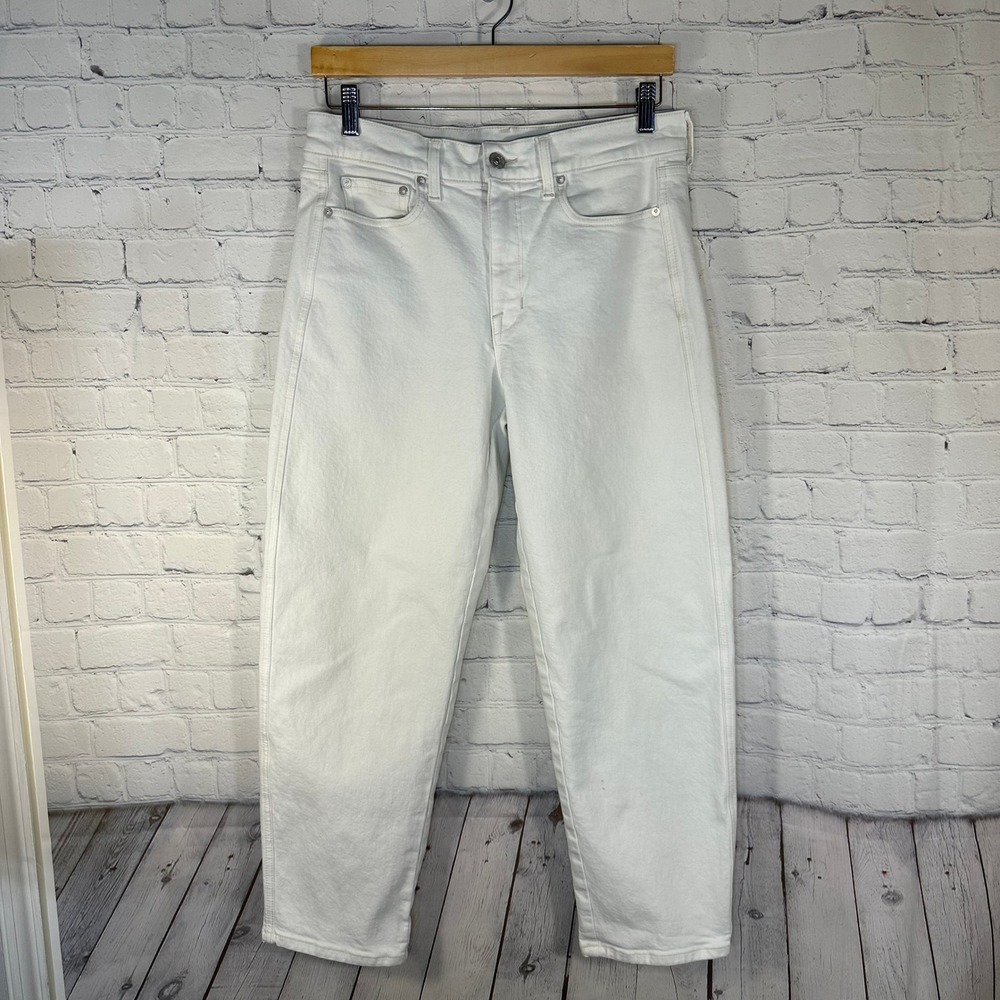 AYR The Knockout White Straight Leg Jeans High Rise Size 28 Made in LA